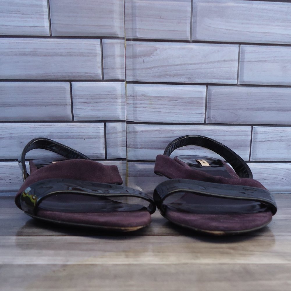 Size Eu 6. Miu Miu Suede And Patent Leather Sling… - image 4